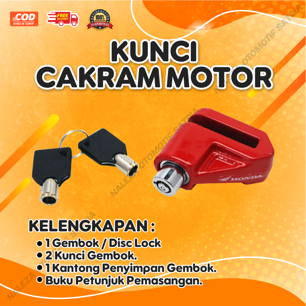 Kunci Gembok Cakram Motor Anti Maling Universal Untuk Semua Jenis Motor - Gembok Cakram Motor Anti M