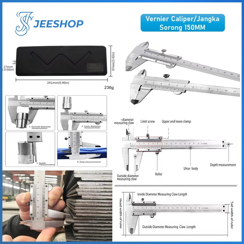 Jangka Sorong Stainless Steel Vernier Caliper Sigmat Jangka Sorong Micrometer