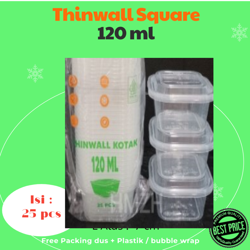 Thinwall Square Mini 120 ML Cup Dessert thinwall kotak