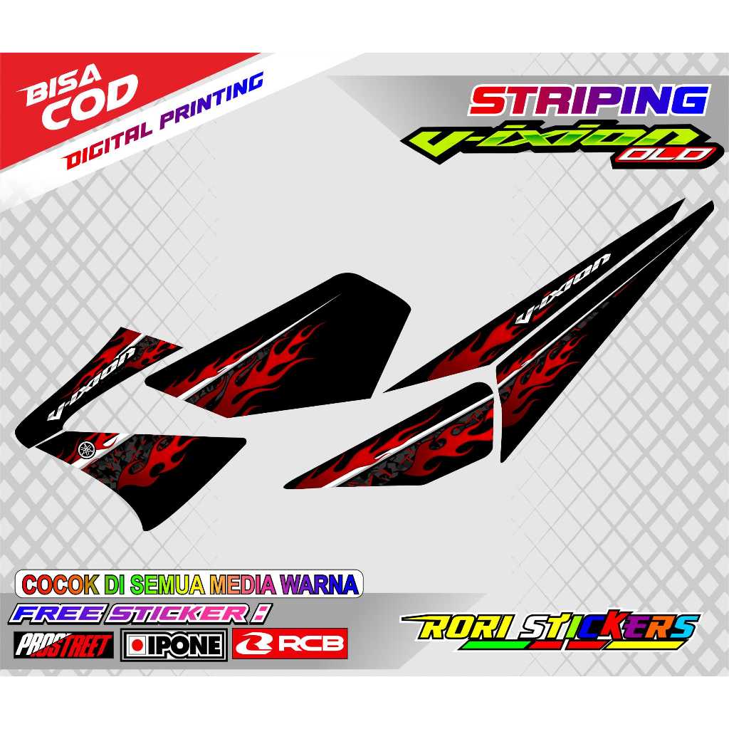 STRIPING VARIASI YAMAHA VIXION OLD API STYLE / STIKER LIST MOTOR YAMAHA VIXION OLD API STYLE