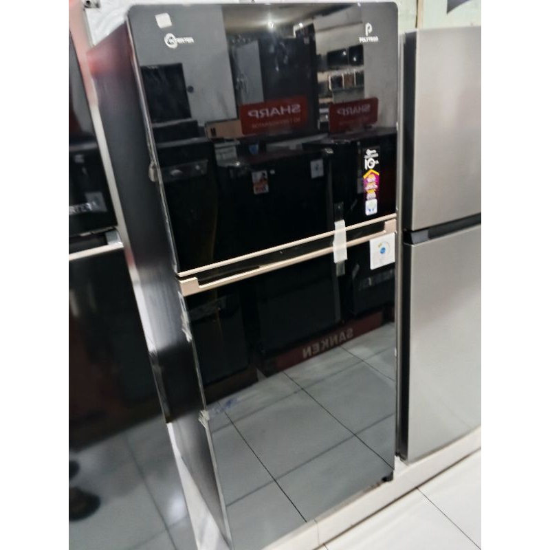 kulkas 2 pintu inverter polytron 220 / 186 liter prw 23 vx low watt belleza jumbo garansi resmi prom