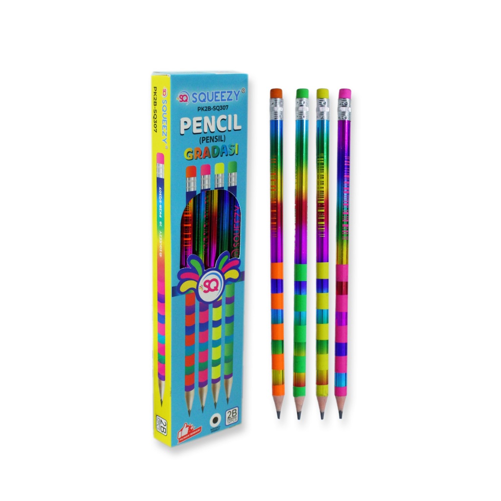 

1lusin=12pcs Pensil 2B Pensil Karakter Squeezy Random