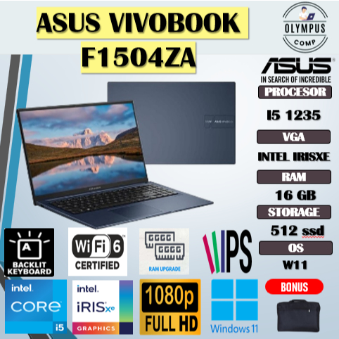 ASUS VIVOBOOK F1504ZA I5 1235 16GB 512GB W11 15.6FHD