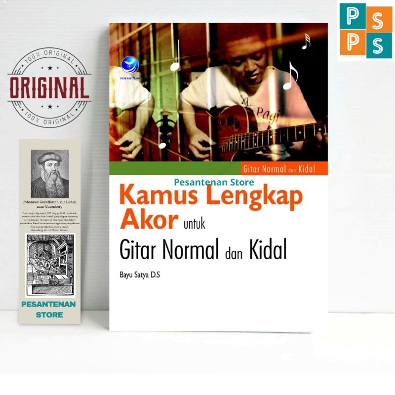Buku Kamus Lengkap Akor Untuk Gitar Normal dan Kidal Andi publisher