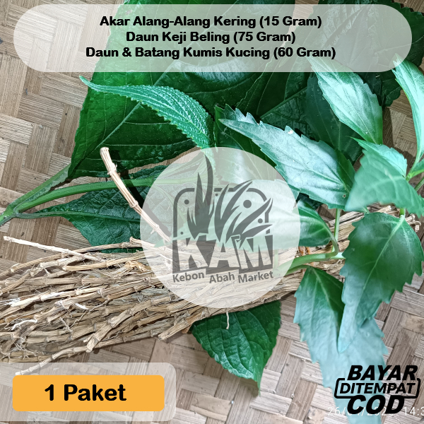 

Obat Herbal 1 Paket Keji Beling 75 Gram Kumis Kucing 60 Gr Akar Alang-alang Ilalang Kering 15gr