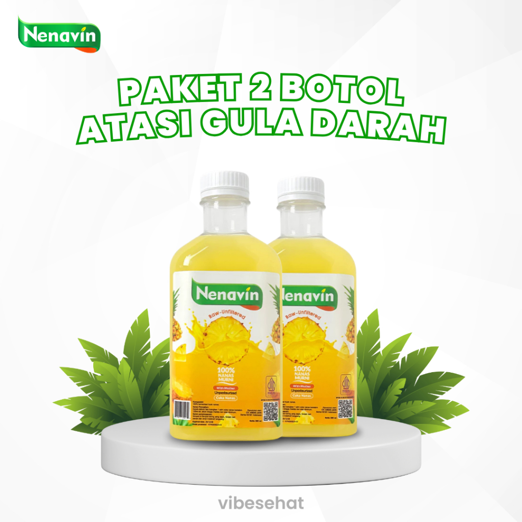 

Paket 2 Botol Nenavin Cuka Nanas – Bantu Atasi Diabetes & Jaga Gula Darah Tetap Stabil