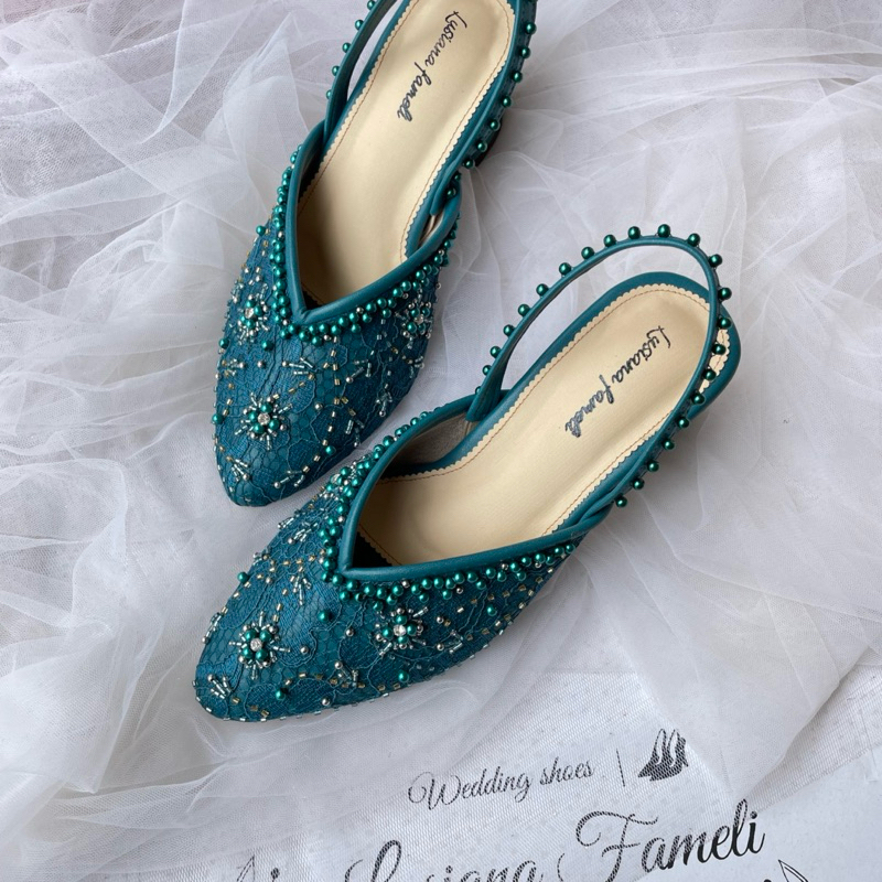 𝑵𝒂𝒖𝒓𝒂 | Heels Pesta wanita sepatu pengantin transparan bride shoes 30 warna sepatu kondangan wedding