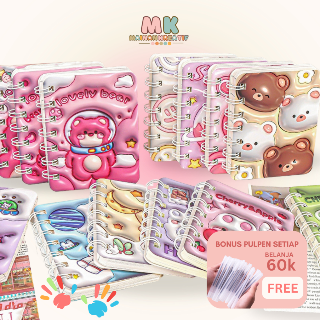 

MK636 Notes Book Aesthetic/Notebook 3D Mini untuk Journaling/Notebook Aesthetic