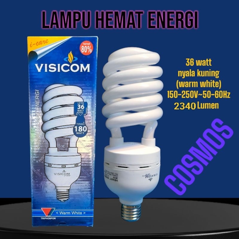 LAMPU LHE COSMOS SPIRAL 36 WATT (nyala kuning)
