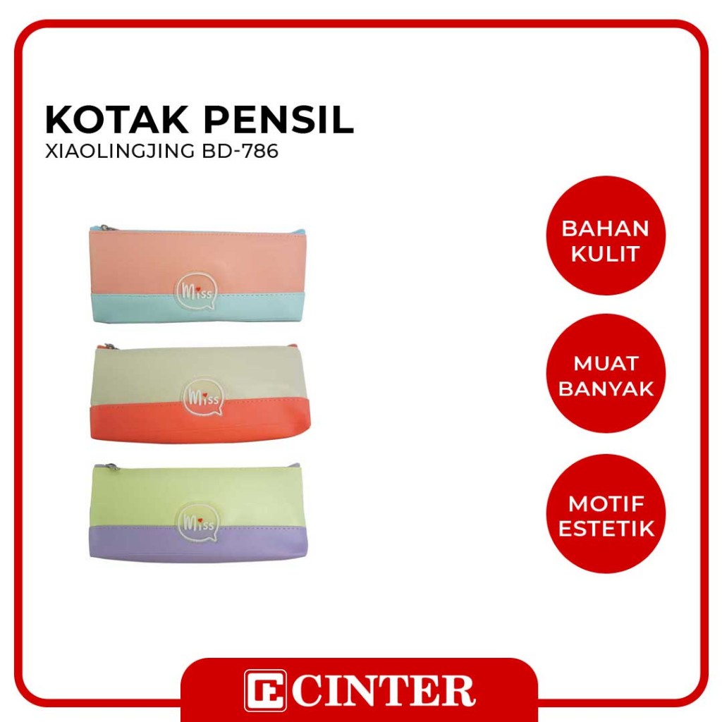 

XIAOLINGJING - KOTAK PENSIL KULIT / PENCIL CASE KULIT LUCU BD-786 SLETING