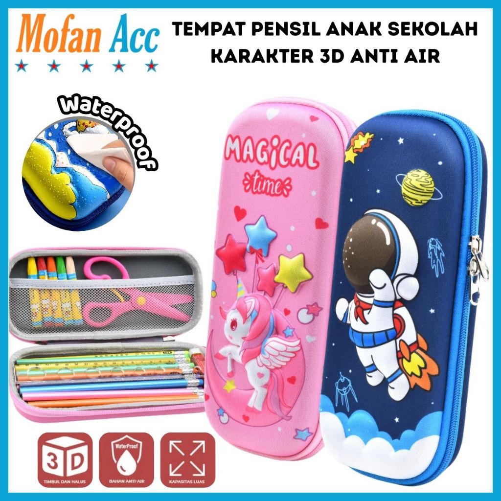 

Tempat Pensil Aesthetic 3D/Pencil Case Waterproof/Kotak Alat Tulis Sekolah Anak Laki Perempuan Murah