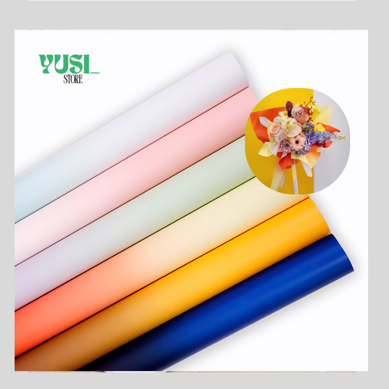 

Isi 20 LEMBAR Kertas Buket Bunga Dua Warna Flower Wrapping Gradient Color Cellophane Waterproof KB033