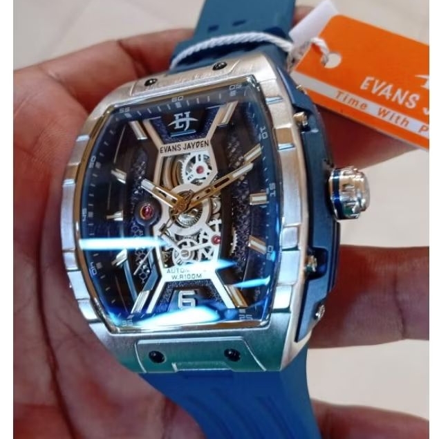 JAM BRAND LOKAL INDONESIA. EVANS JAYDEN AUTOMATIC. STAINLESS SHAPPIRE GLASS. BARU