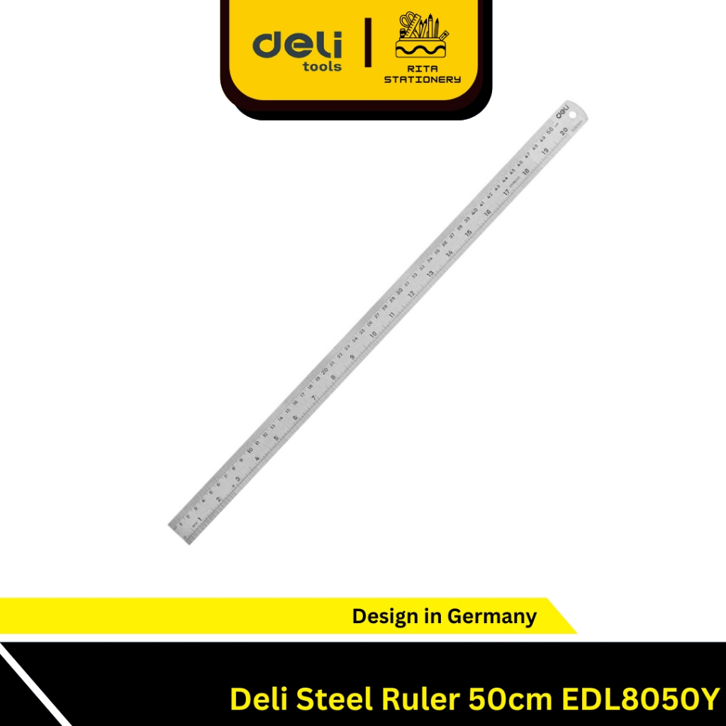 

Deli PENGGARIS RULER MISTAR BESI BAJA STAINLESS 50CM 50 CM DELI DL8050Y