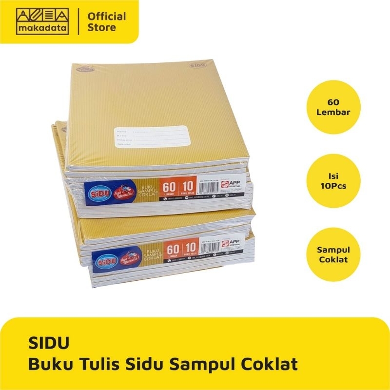 

Buku Tulis Sidu Kraft isi 60 lembar / Buku Sinar Dunia Sampul Coklat 1pack isi 10 buku