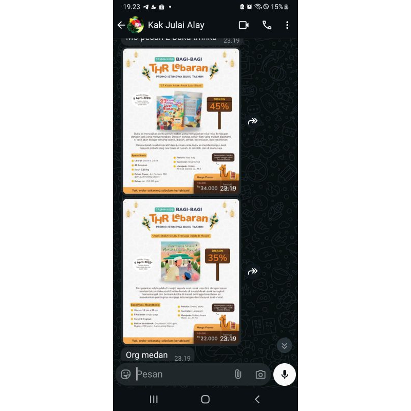 

2 pesanan teman kak juli