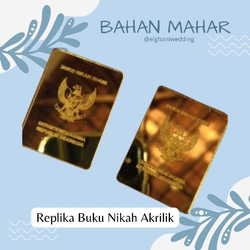 elghaniwedding - Replika Buku Nikah Akrilik - Miniatur Buku Nikah Akrilik - Akrilik Buku Nikah Bahan