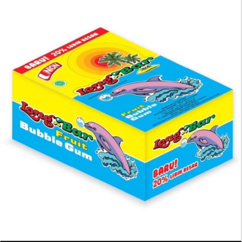 

Permen karet lobg-bar/ long-bar strawberry bubble gum isi 100 pcs