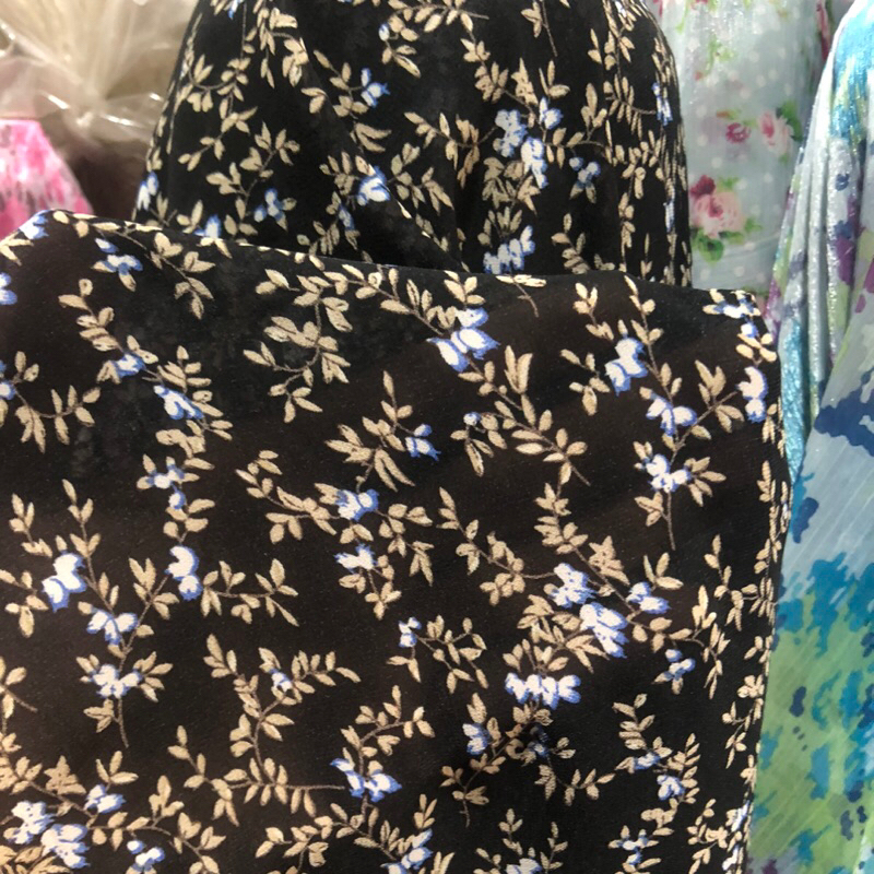 kain sifon sutra motif - kain sifon sutra motif bunga - kain sifon sutra motif impor - kain sifon su