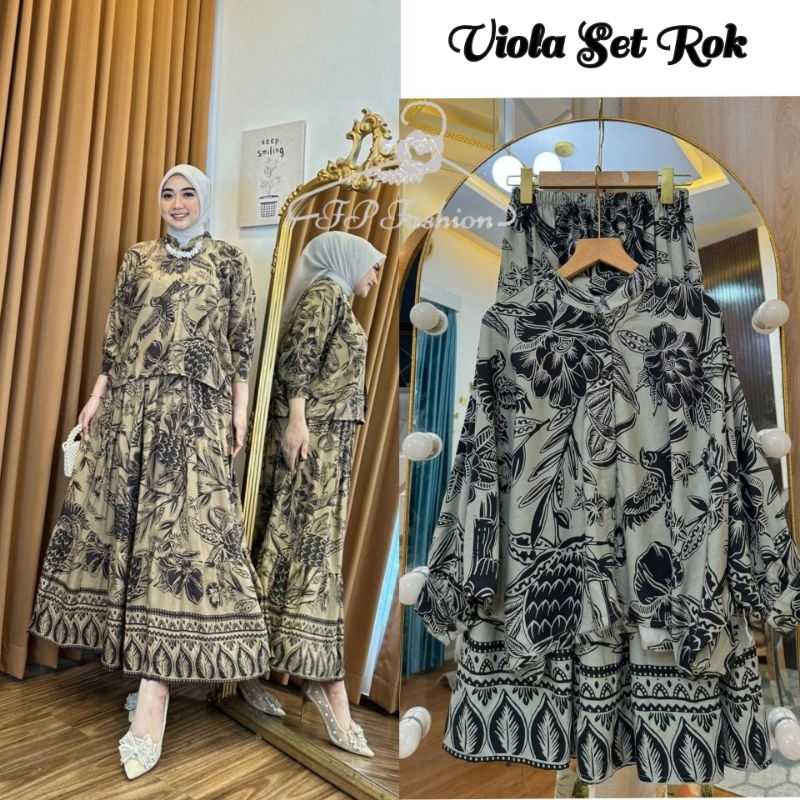 Viola Set Rok wanita setelan rok wanita jumbo setelan rayon