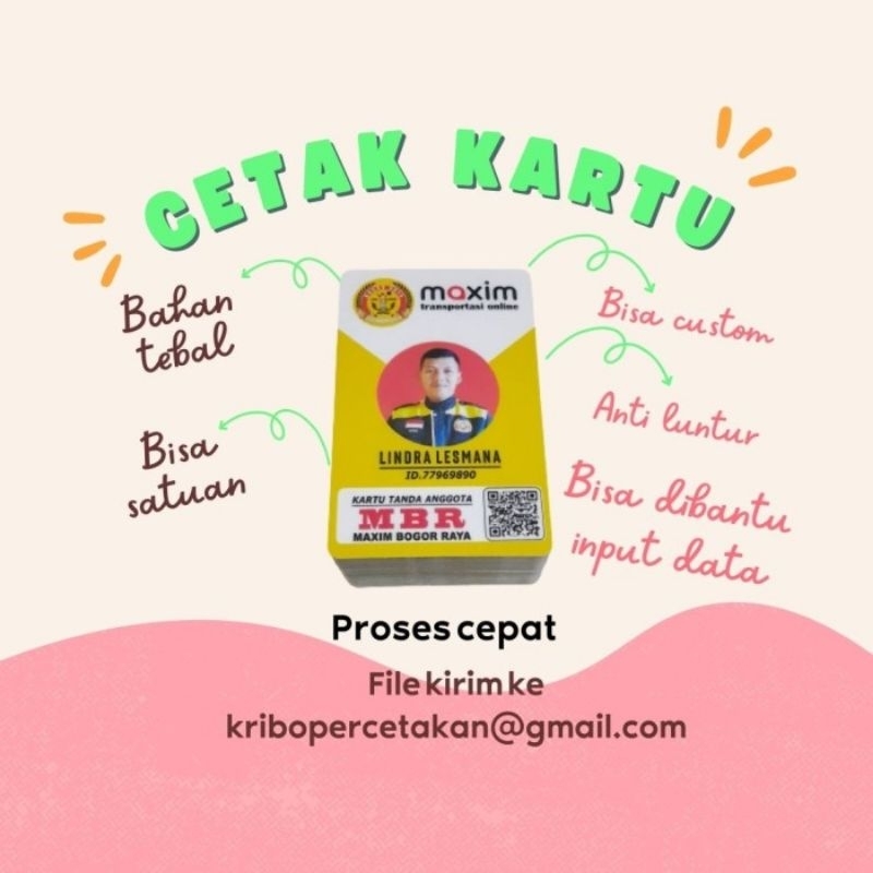 

kartu pengenal kantor, sekolah, event dan lainnya