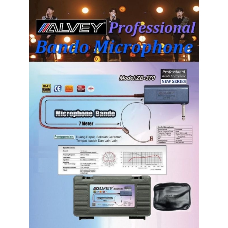 Mic Bando ZB - 370 Alvey / Headset Microphone