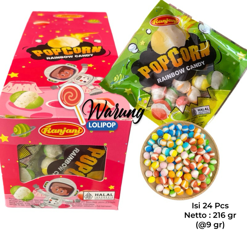 

Permen Popcorn Rainbow 24 X 9 Gr Rasa Buah Manis By Warung Lolipop