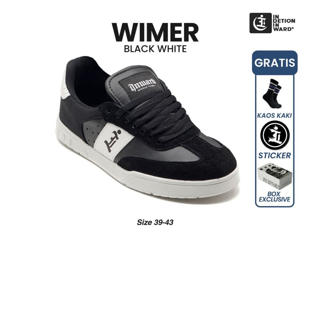indetion Inward - Wimer Black white | Sepatu Pria | Sneakers