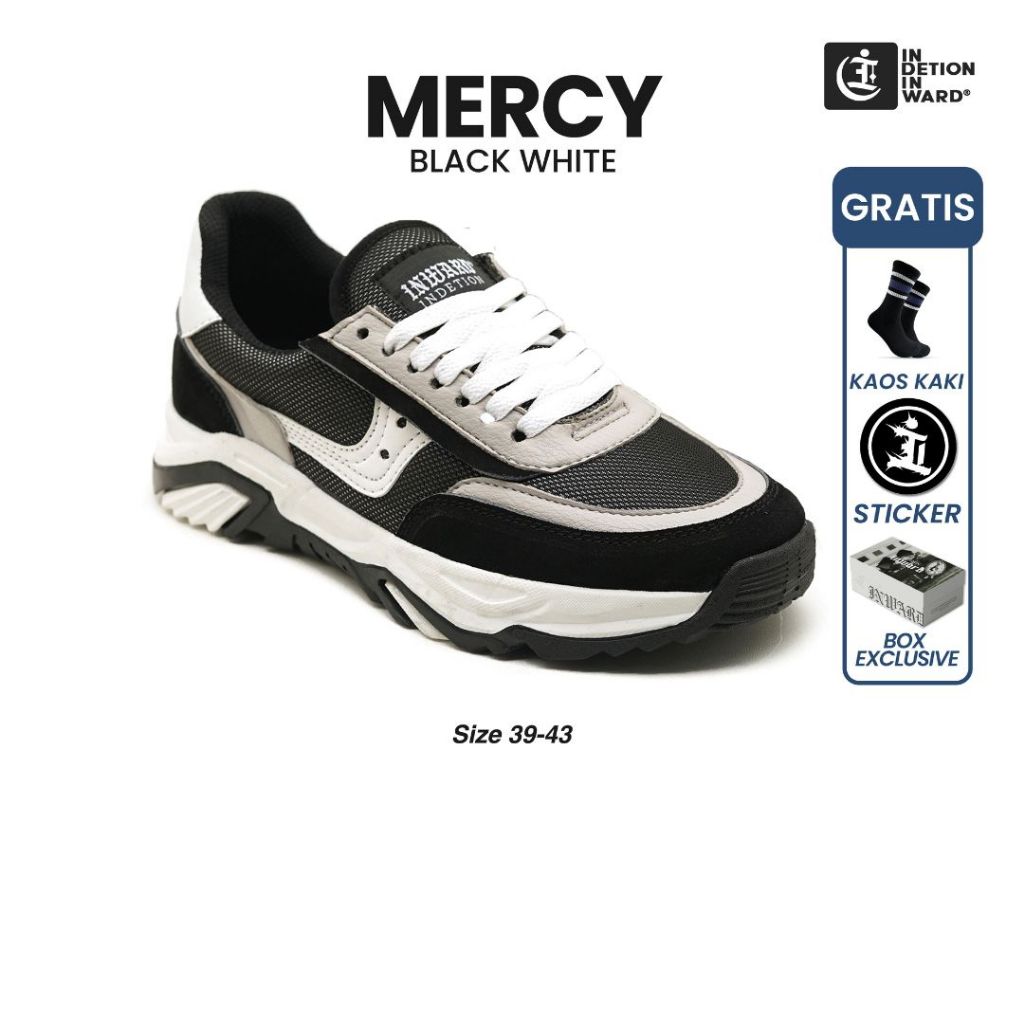 Indetion inward - MERCY Black white | Sepatu Pria | Sneakers