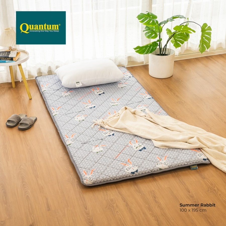 GOJEK Quantum Kasur Lantai | Kasur Lipat Quantum | Kasur Gulung GREY BEAR 100 x 195 | Kasur Lipat Su