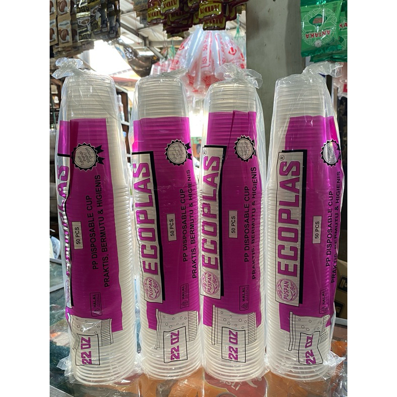 Ecoplas 22oz/ Cup Datar 22oz