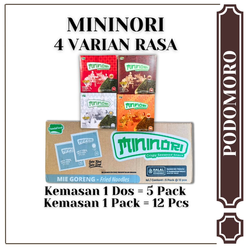 

Mininori Rumput Laut Crispy Seaweed Snack - 4 Varian Rasa - Kemasan 1 dos dan 1 Pack - Enak Gurih Renyah