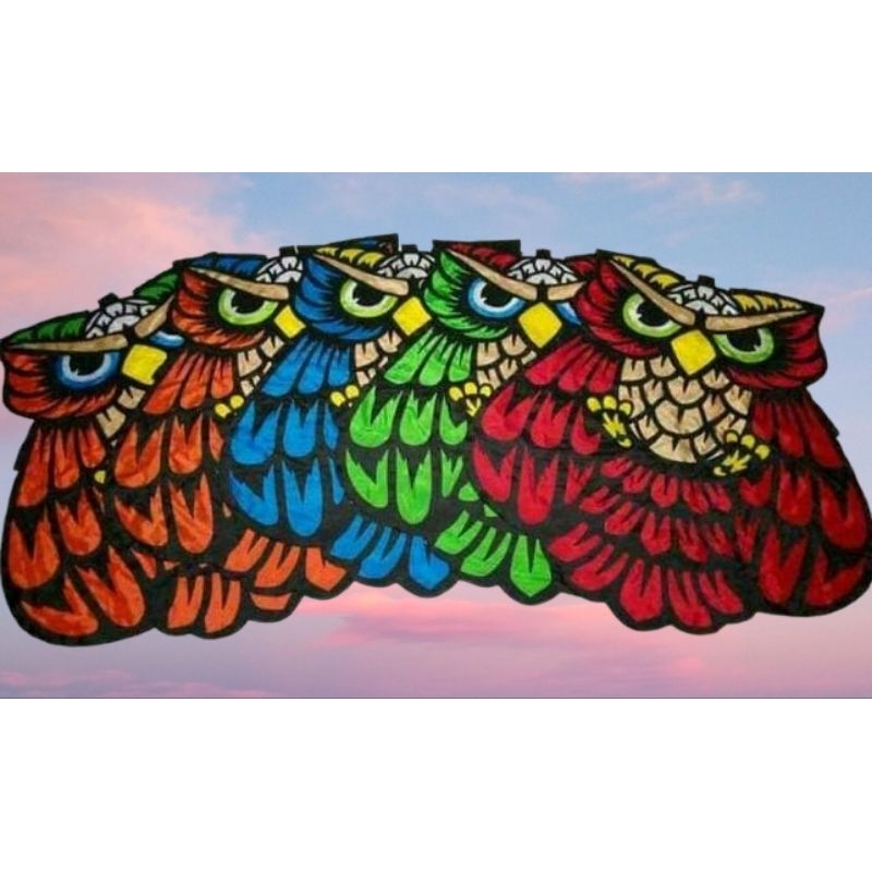LAYANG LAYANG/LAYANGAN LIPAT JUMBO BURUNG HANTU OWL TEMPEL
