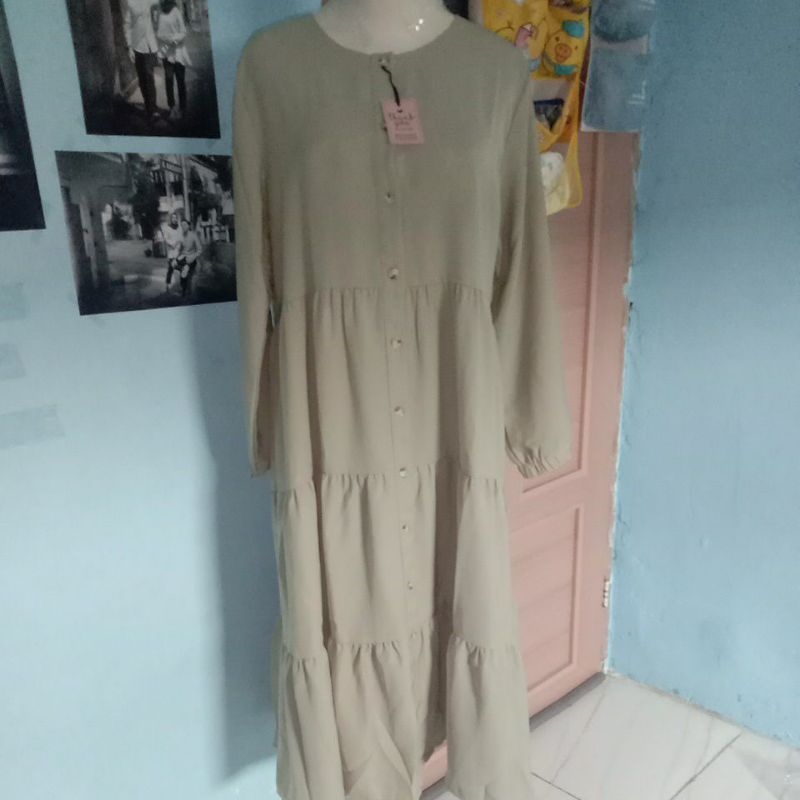 new midi dress wanita busana muslim sage
