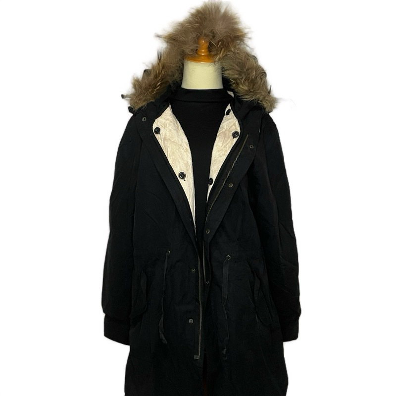 Preloved Parka Hitam Hoodie Rakun