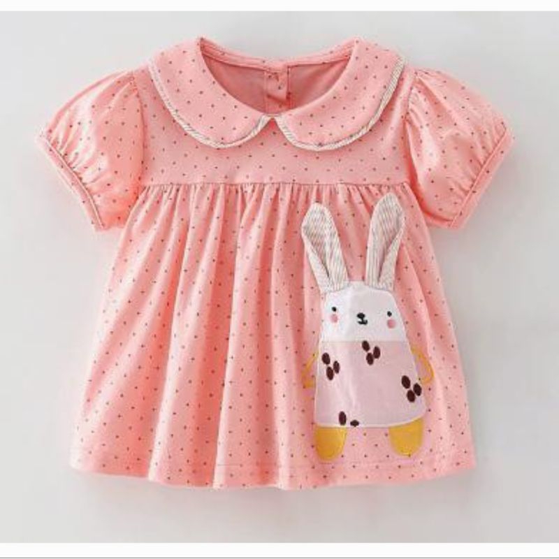 Baju Malwee minidress Atasan Anak kelinci pink