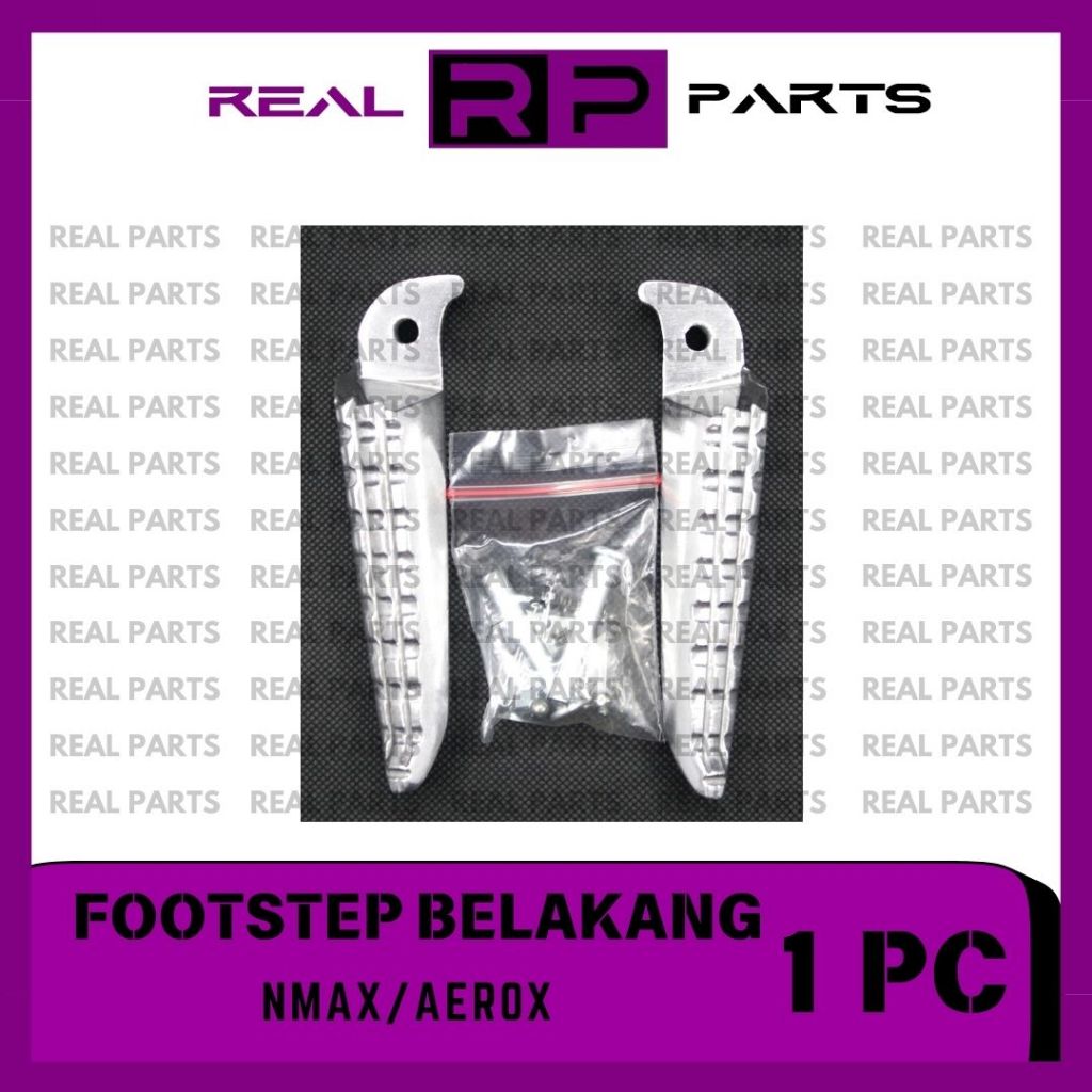 REAL-PARTS/FOOTSTEP-BELAKANG-ALUMINIUM/STEP/INJAKAN/PIJAKAN/KAKI/MOTOR/YAMAHA-NMAX/AEROX/(GRADE-ORI)