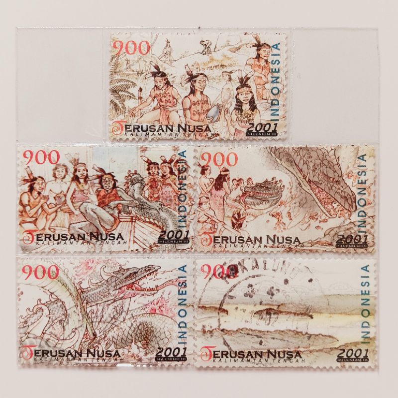 

(AC) Perangko Indonesia 2001 Cerita Rakyat Seri 4 - Terusan Nusa Set Lengkap 5pcs Used