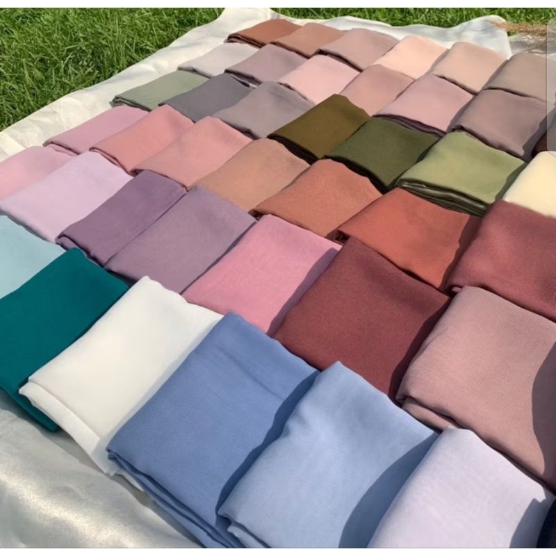 Jilbab Biru Jilbab Bella Square Premium 50 Warna | Hijab Kerudung Segi Empat Hijab Segi Empat