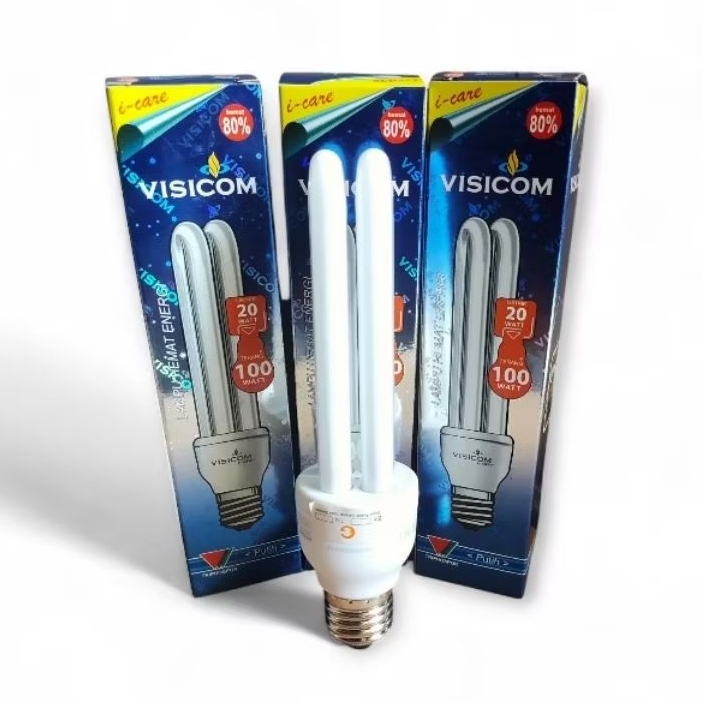 Lampu lilin/jari/plc, Visicom 2U, 9,11,12,13,20watt cahaya putih & warm white super terang