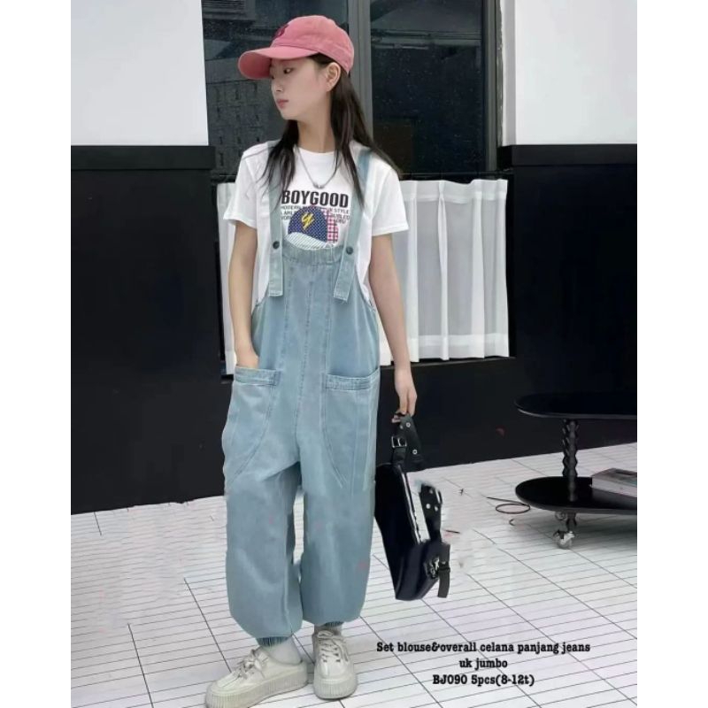 overall jeans anak perempuan import bj090