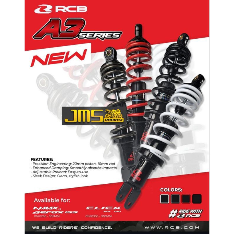 shockbreaker rcb original A3 series new model mio sporty beat karbu beat deluxe beat fi vario110 fi 