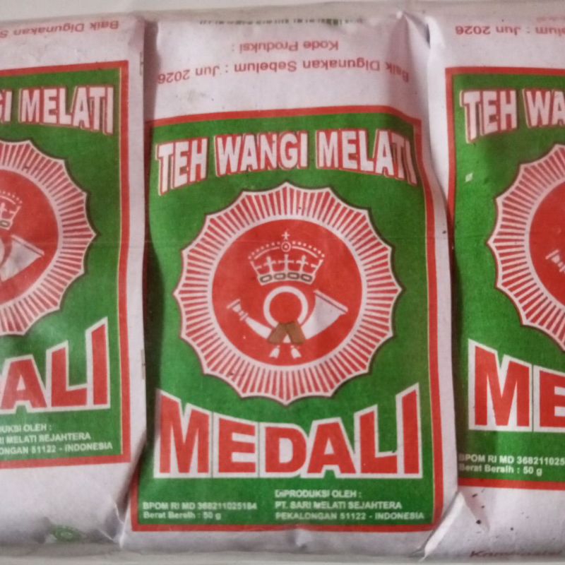 

teh tubruk medali teh wangi melati 1slop isi 10pcs @50gram
