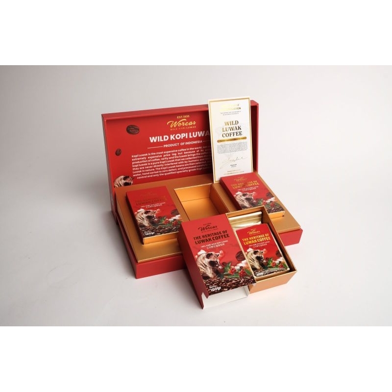 

kopi Luwak Heritage Sumatera Liar Gayo Paket Isi 3 Gift Box premium