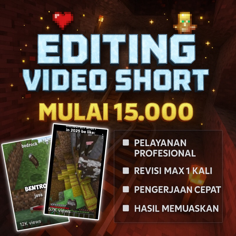 Jasa editing video short MURAH DAN PROFESIONAL editing video pendek dengan durasi maksimal 60 detik 