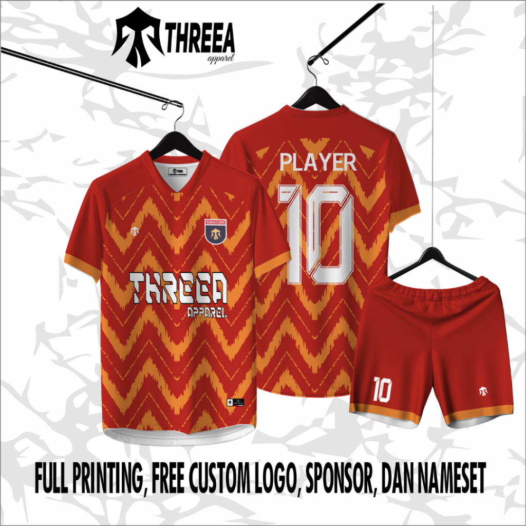JERSEY FULL PRINTING ORANGE / JERSEY SEPAK BOLA / JERSEY FUTSAL / JERSEY CUSTOM