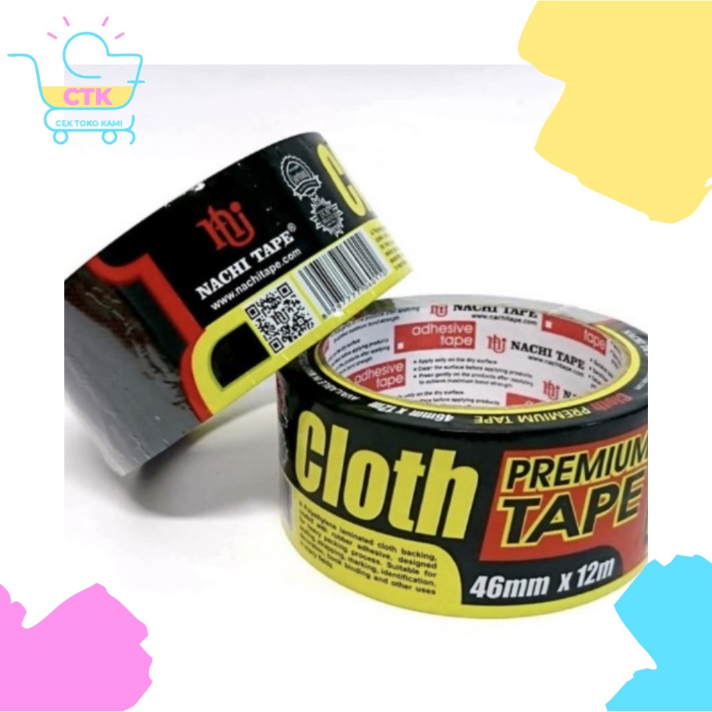 

Nachi Cloth Tape / Kain Linen Isolasi Jilid Lakban Hitam 1 inch