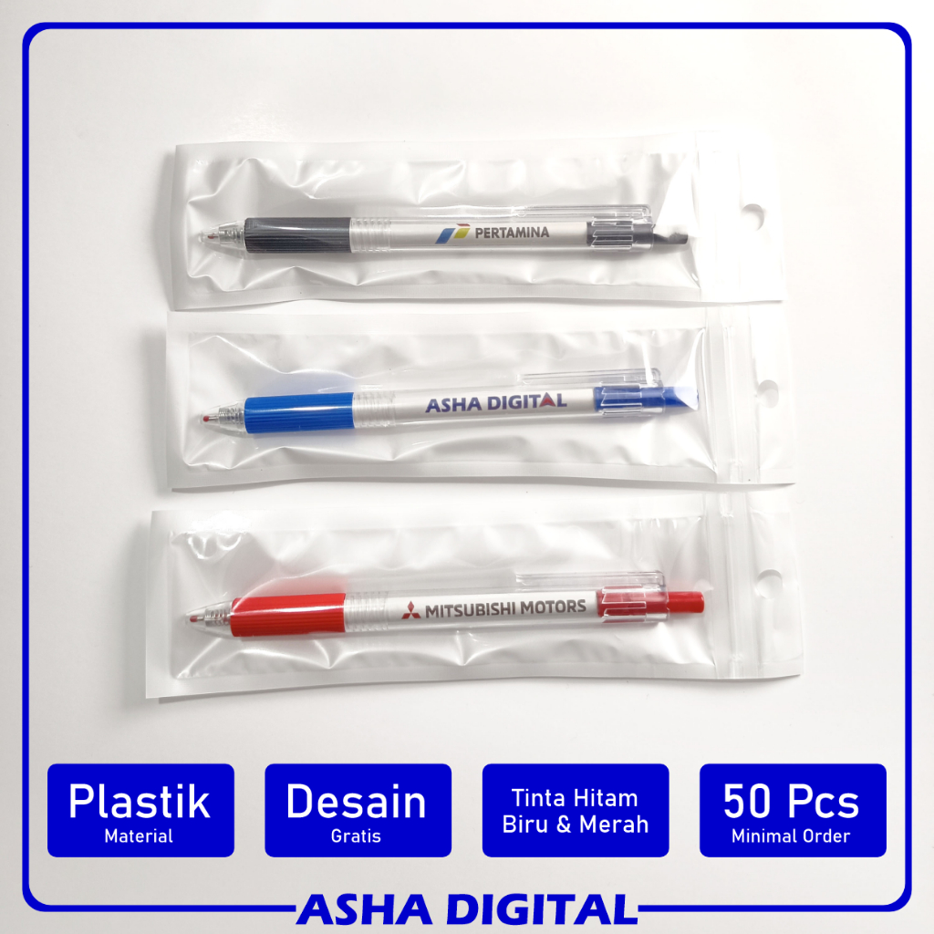

Kemasan Ziplock Pulpen Mekanik Promosi Souvenir | Bolpoin Custom Logo Tulisan | Pen Ballpoint | Pena Lucu Warna Warni | Asha Digital