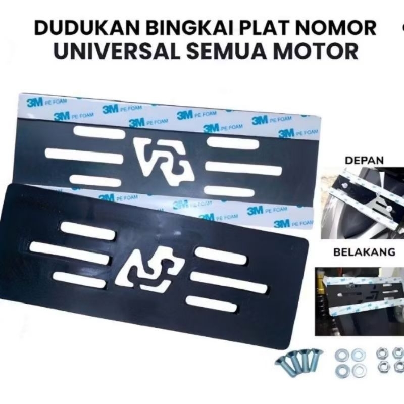 Frameless Plate / Rumahan Plat Tempel Dudukan Plat Nomor Universal