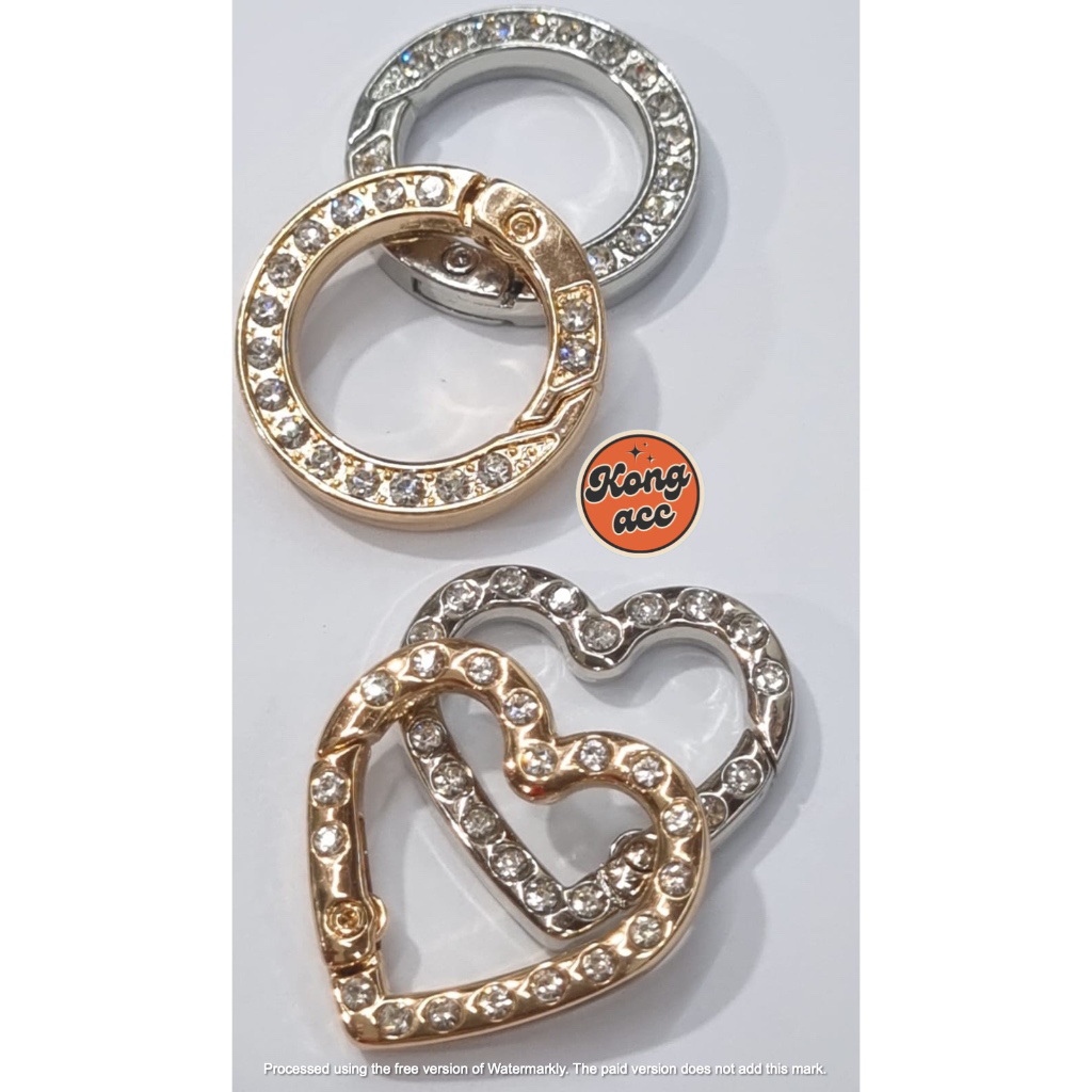 GROSIR / RING TAS ON - OFF PERMATA PREMIUM ( BULAT & LOVE) / LUSIN
